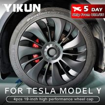 4PCS Coprimozzo Prestazioni Copriruota di ricambio 19 pollici Coprimozzo per automobile Accessori per copertura completa per cerchione per Tesla Model Y 2018-2024