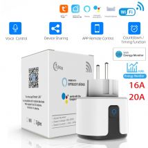 Tuya WiFi Smart Plug 16A/20A EU Smart Steckdose Mit Power Überwachung Timing Funktion Voice Control Unterstützung Alexa google Hause