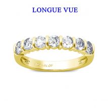Real Moissanite Diamond Stackable Rings for Women 14K Gold Half Eternity Wedding Band Jewelry Daily Wear