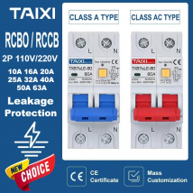 TAIXI RCBO RCCB Typ A/AC Fehlerstromschutzschalter MCB 220V 110V 10A 16A 20A 32A 40A 63A 30mA 15mA Auslaufschutz