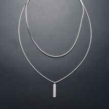 2 teile/satz Edelstahl Anhänger Halsketten Für Frauen Männer Einfache Geometrische Box Kette Halskette Schmuck Zubehör Täglichen Verschleiß