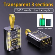3 * 18650 Etui na powerbanki Pudełko do przechowywania baterii Lampka nocna Podwójne ładowanie USB DIY Obudowa do iPhone'a Xiaomi 18650 Pudełko do przechowywania baterii