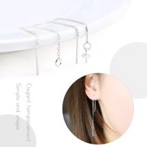 4 Arten pro Paar 925 Sterling Silber Box Line Kette Ohrring liefert Ohrlinie Fäden Draht für Frauen Geschenk Schmuck machen Erkenntnisse