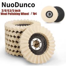 NunDunco 3/4/4.5/5 pollici Ruota per lucidatura in lana Feltro di lana Accessori per smerigliatrice Disco abrasivo per metallo Vetro Ceramica Lucidatura1pz