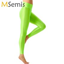 Frauen Glänzende Ballett Leggings Elastischer Bund Gym Fitness Workout Yoga Pilates Legging Hosen Strumpfhosen Pole Dance Böden Hosen