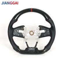 Hydro-Dip Carbonfaser-Lenkrad für Honda Civic Gen 10. Typ R FC FK8 2016–2021, Lenkrad aus perforiertem Leder