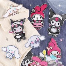 Kuromi Cinnamoroll Anime Fusible Patches On Clothes Embroidery Patch Garment Hoodies Pants Accessories Kawaii Gift Patch