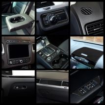 Kohle faser für Volkswagen Touareg 11-410 Getränke halter Schalt kasten Abdeckung Formteil Zierleiste Dekorations rahmen Innen zubehör