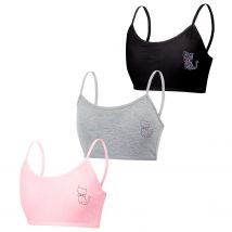 3 Teile/los 8-16Y Sling Reine Baumwolle Teenager Mädchen Ausbildung Bh Pubertät Dünnen Gürtel Weste Drahtlose Kinder Tank Tops Kinder unterwäsche