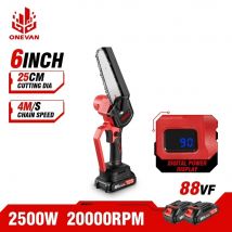 ONEVAN 2500W 20000RPM 6 Pollici Sega Elettrica Motosega Portatile Ricaricabile Potatura Da Giardino Strumento di Potatura Per Makita 18V Batteria Spille
