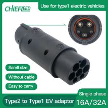 Type 2 to Type 1 EV Charger Male to Female IEC 62196 To SAE J1772 EV Charger Converter Adapter 16A 32A for EVSE Charging
