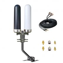 2x2 MIMO 4G LTE Antenna Outdoor WiFi Long Range Omni Directional 5G Antennas for T-Mobile Verizon AT&T with TS-9 SMA 10meters