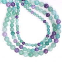 Natural Multicolor Fluorite Beads Round Gemstone Bead for Jewelry Making Diy Necklace Bracelet Accessory