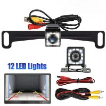 Auto-Rückfahrkamera, Nummernschild, Rückfahrkamera, 12-LEDs, Nachtsicht, HD