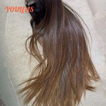 250 % Dichte, knochengerade, honigblonde Perücke, 13 x 4, transparente Spitzenfront, leimlose Echthaarperücke, vorgezupft, bereit zum Tragen