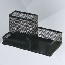 Schreibtisch-Organizer aus Metallgeflecht, schwarzer Tischaufbewahrung für Schreibwaren, Kosmetik, Halter, Bürobedarf, Behälter