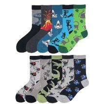 VPM New 85% Cotton Men's Crew Socks Funny Harajuku Cool Dinosaur Spider Scorpion Shark Hip Hop Novelty Happy Wedding Sock Gift