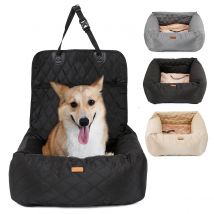 Dog Car Seat Bed Travel Dog Car Seats for Small Medium Dogs Front/Back Seat Indoor/Car Use Pet Car Carrier Bed Cover Removable