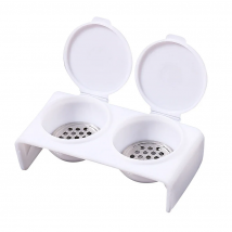 Nail Art Dual-Hole Brush Cleaning Cup Dappen Dish with Filter Compartment for Acrylic Liquid And Brush Cleaner