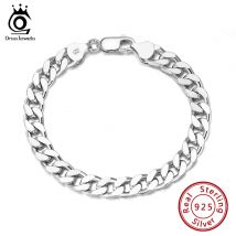 ORSA JEWELS Solid 925 Sterling Silver Italian 3.6mm 5mm 7mm Diamond-Cut Cuban Link Chain Bracelet for Women Men 7”, 8", 9" SB104