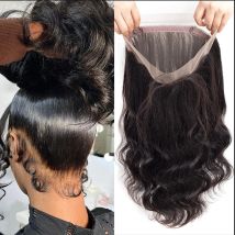 360 Spitze frontal nur brasilia nische Körper welle menschliches Haar gerade vor gezupft transparente Spitze Verschluss nur natürliche Farbe remy Haar