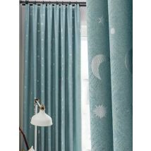 Children's Room Bedroom Star Shading Modern Minimalist Blue Curtains
