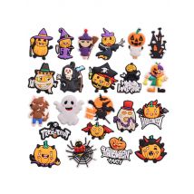 1-100pcs PVC Shoe Charms Ghost Spider Trick Or Treat Pumpkin Sandals Shoes Decoration Fit Wristbands Halloween Holiday Present