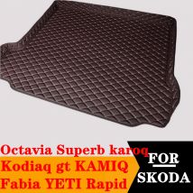 Hohe Seite Kofferraum Matte Für SKODA Octavia Superb Fabia YETI Schnelle Karoq Kodiaq gt XPE Hinten Cargo-Liner Schwanz Boot Pad Zubehör