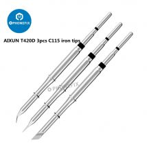 AIXUN-Estación de soldadura inteligente T420D, doble estación, C115, C245, C210, mango, puntas de soldadura, soporte de hierro para reparación de teléfono SMD