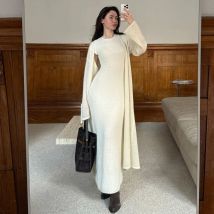 Tuularose Strickkleid 2-teiliges Set Herbst Solide Lose Strickjacke Lässige Röcke Set Stricken Patchwork Grundlegende Büro Frauen Strickkleid Set