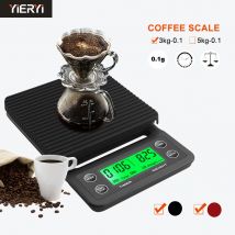 Bilancia per caffè americano da 3 kg/0,1 g 5 kg/0,1 g con timer Bilancia da cucina elettronica digitale portatile Bilancia elettronica LCD ad alta precisione