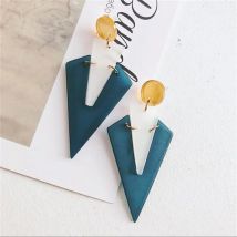 Chic Acrylic Blue Triangle Drop Earrings for Women Fashion Geometric Irregular Earring Wholesale Party Jewelry Adult Gift Серьги