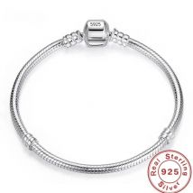 Braccialetti con ciondoli in argento 925 originali fatti a mano, braccialetti con osso di serpente morbido e liscio per le donne