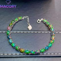 Neuer Luxusschmuck, weiblicher Silberschmuck, 925er Sterlingsilber, Zertifizierung, natürlicher Opal, Armband, Edelstein, Weihnachtsmädchen.