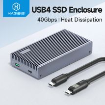 Hagibis 40 Gbit/s USB4 M.2 NVMe SSD-Gehäuse mit LED-Anzeige USB4-Kabel für Thunderbolt 4/3 USB 3.2/3.1/3.0 B+M M-Key SSD-Gehäuse