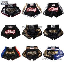 Muay Thai Fight Kickboxing Shorts Fitness Men Women Kids Boxing Shorts Embroidery Thailand Gym Training Black MMA Jujitsu Pants