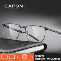 CAPONI Rezept Mann Brillen Carbon Faser Computer Myopie Gläser Business Männlich Anti Blue Ray Optische Brillen PJ28753