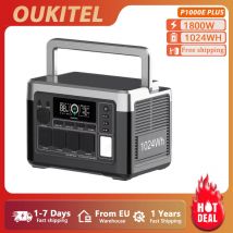OUKITEL P1000 PLUS 1800W Centrale elettrica portatile 1024Wh Lifepo4 Generatore solare a batteria, alimentazione mobile per campeggio all'aperto di backup domestico