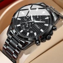 CRRJU Männer Uhr Voller Stahl Top Marke Luxus Sport Quarzuhr Männer Wasserdicht Leucht Auto Datum Armbanduhr Relogio Masculino