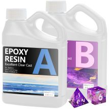 Crystal Clear Epoxy Resin Kit Bubble-Free Anti-Yellowing Self Leveling Easy Mix 1:1 Casting Resin for free art