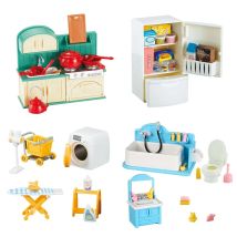 Puppenhaus 1:12 Miniaturmöbel Küche Spielzeug Esstisch Puppenhaus Zubehör Montessori Schlafzimmer Badezimmer für Mädchen Geschenk