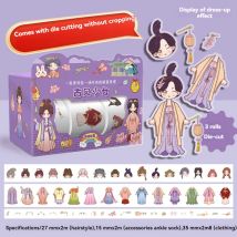 Cute Princess Dress Up Sticker Girl Cartoon Washi Tape Set Handbook Character Clothes Decoration Sticker Merry Christmas Gift
