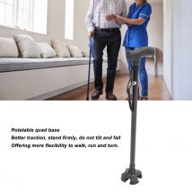 Bastone da passeggio regolabile Quad Cane fondo in gomma portatile altezza 10 livelli flessibile con Base a 4 punte per Senior per esterno