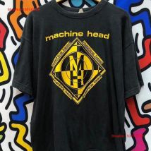 1995 Machine Head metal band short sleeve tee shirt classic style QT1738 vintage Washed Top For Everyday Wear designer clothes