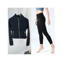2025 Gold Label Short Sport Jacket Set Women's Yoga Clothes Slimming Fitness Jacket Active Wear Exercise Clothing Female