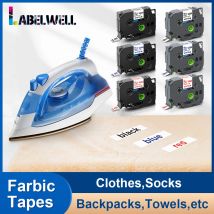 Labelwell 12mm /18mm Fabric Tapes FA231 Compatible for Brother FA3 FA3R FA4 FA241 FA4R Fabric Iron On Label for PT Label Maker