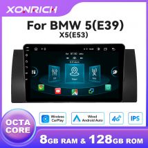 1280*720 IPS Wireless CarPlay Android 14 Lettore di autoradio per BMW 5 E39 1995-2003 E53 X5 M5 8Core Multimedia GPS 4G Wifi DSP RDS