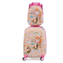 Valigia per bambini in 2 pezzi + trolley zaino in plastica Set di valigie Bagagli a mano Bagagli da viaggio Custodia rigida per ragazzi