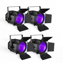 300W LED Par 4pcs/ Cold White+Warm White RGBWA+UV Light COB Barn Doors Led Beam Wash Strobe Effect Stage Lighting,Disco DJ Bar