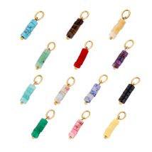 CARLIDANA Hot Sale Natural Stone Smooth Pendant Gold Plated Crystal Charm Pendant for DIY Necklace and Bracelets Jewelry